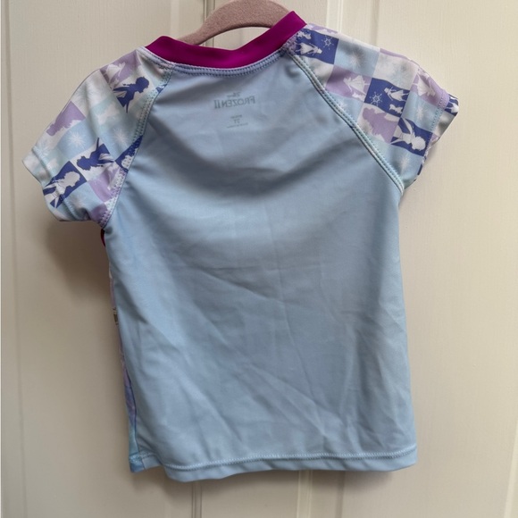 NWOT Disney 2T Frozen 2 Purple and Blue Short Sleeve Rashguard Bathing suit Top - Picture 5 of 5